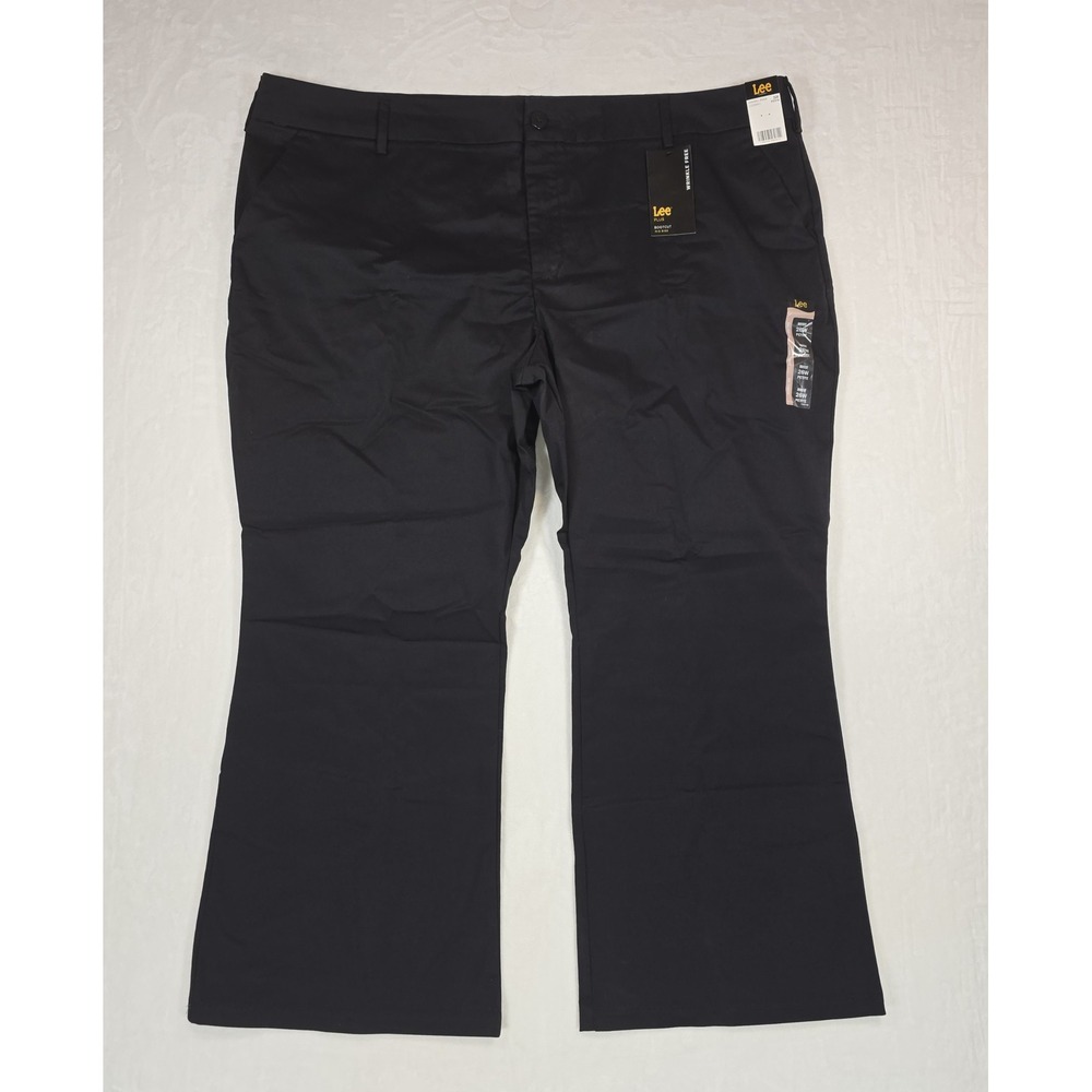 Lee Womens 26W Petite Black Wrinkle Free Bootcut Stretch Pants NWT